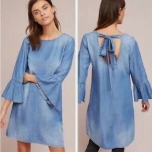 Cloth & Stone blue tencel sheath dress size LP